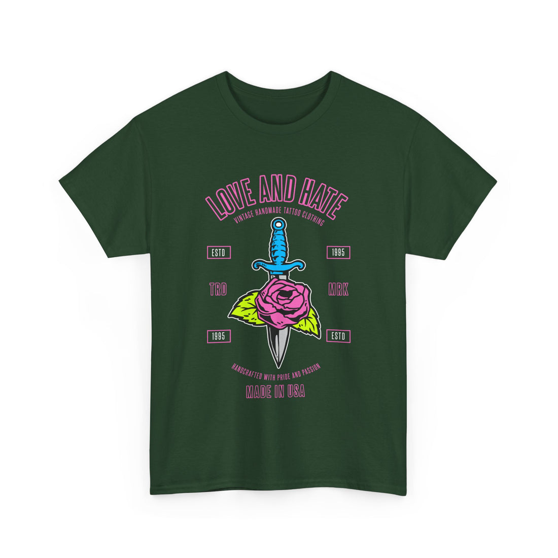 Love and Hate T-Shirt - Graphic T-Shirt from Tee Utopia