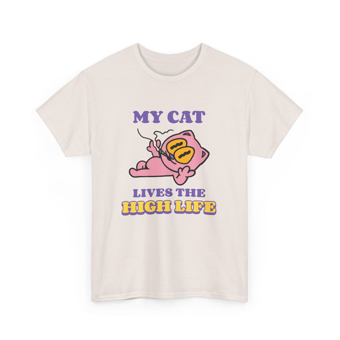 My Cat Lives The High Life T-Shirt - Graphic T-Shirt from Tee Utopia