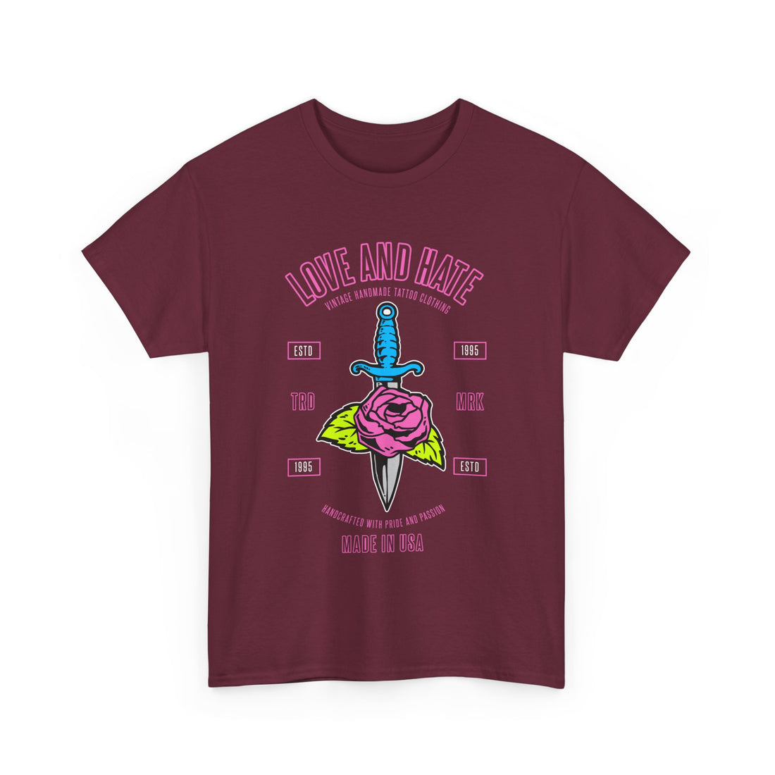 Love and Hate T-Shirt - Graphic T-Shirt from Tee Utopia