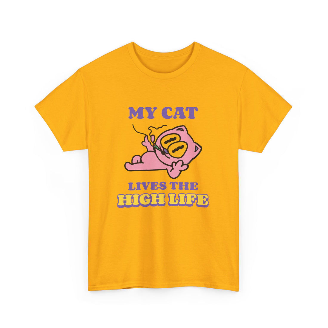 My Cat Lives The High Life T-Shirt - Graphic T-Shirt from Tee Utopia