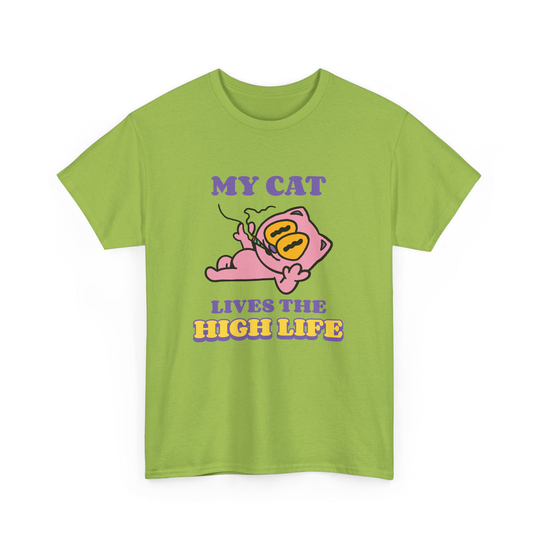 My Cat Lives The High Life T-Shirt - Graphic T-Shirt from Tee Utopia