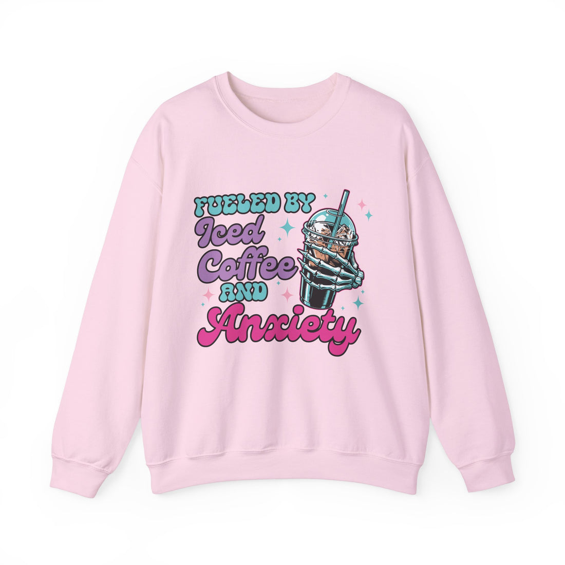 Fueled By Ice Coffee & Anxiety Sweatshirt - Graphic Sweatshirt from Tee Utopia