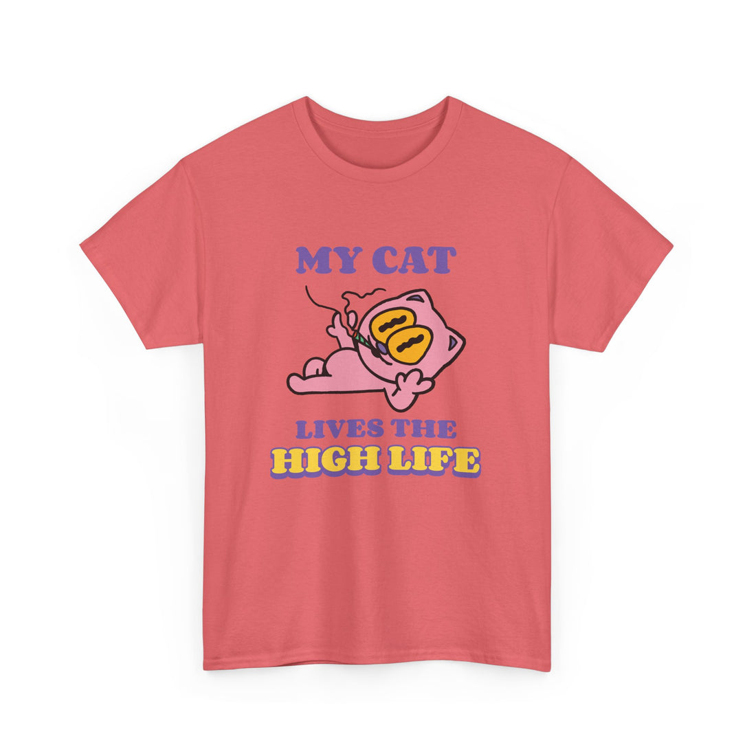 My Cat Lives The High Life T-Shirt - Graphic T-Shirt from Tee Utopia