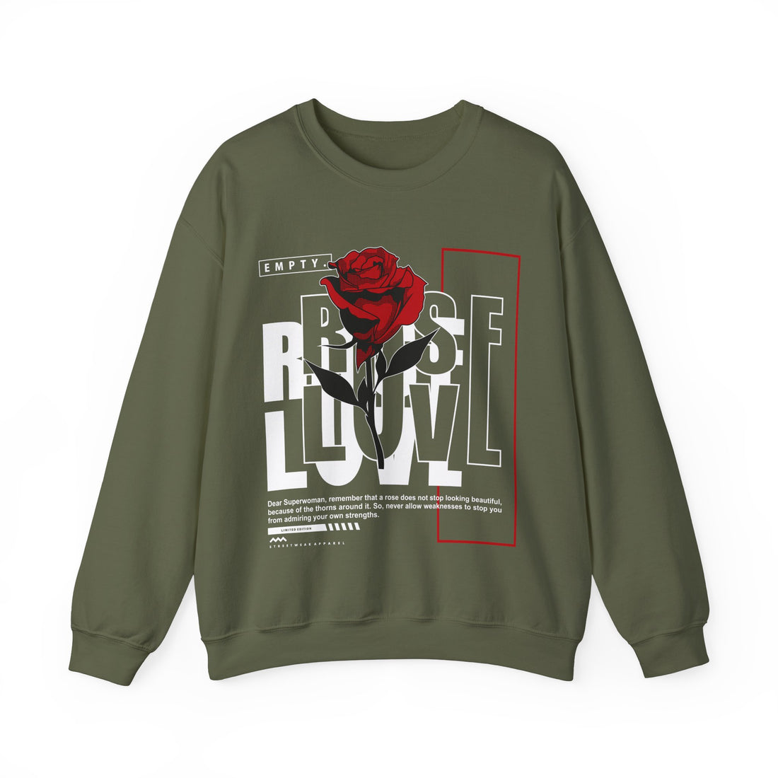 Rose Love Sweatshirt - Graphic Sweatshirt from Tee Utopia