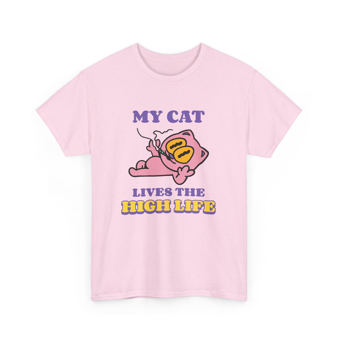 My Cat Lives The High Life T-Shirt - Graphic T-Shirt from Tee Utopia