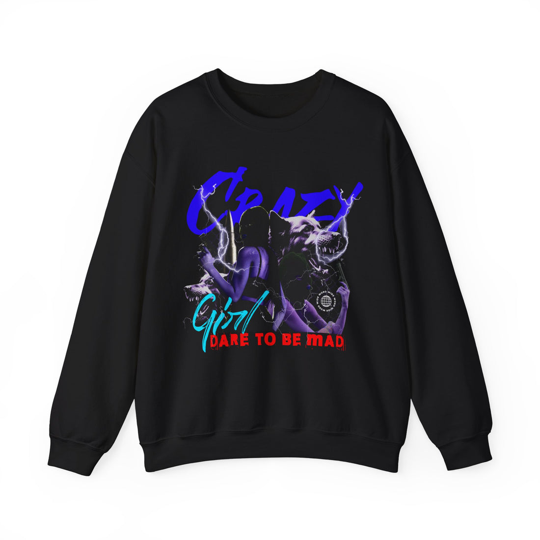 Crazy Girl Sweatshirt - Graphic Sweatshirt from Tee Utopia