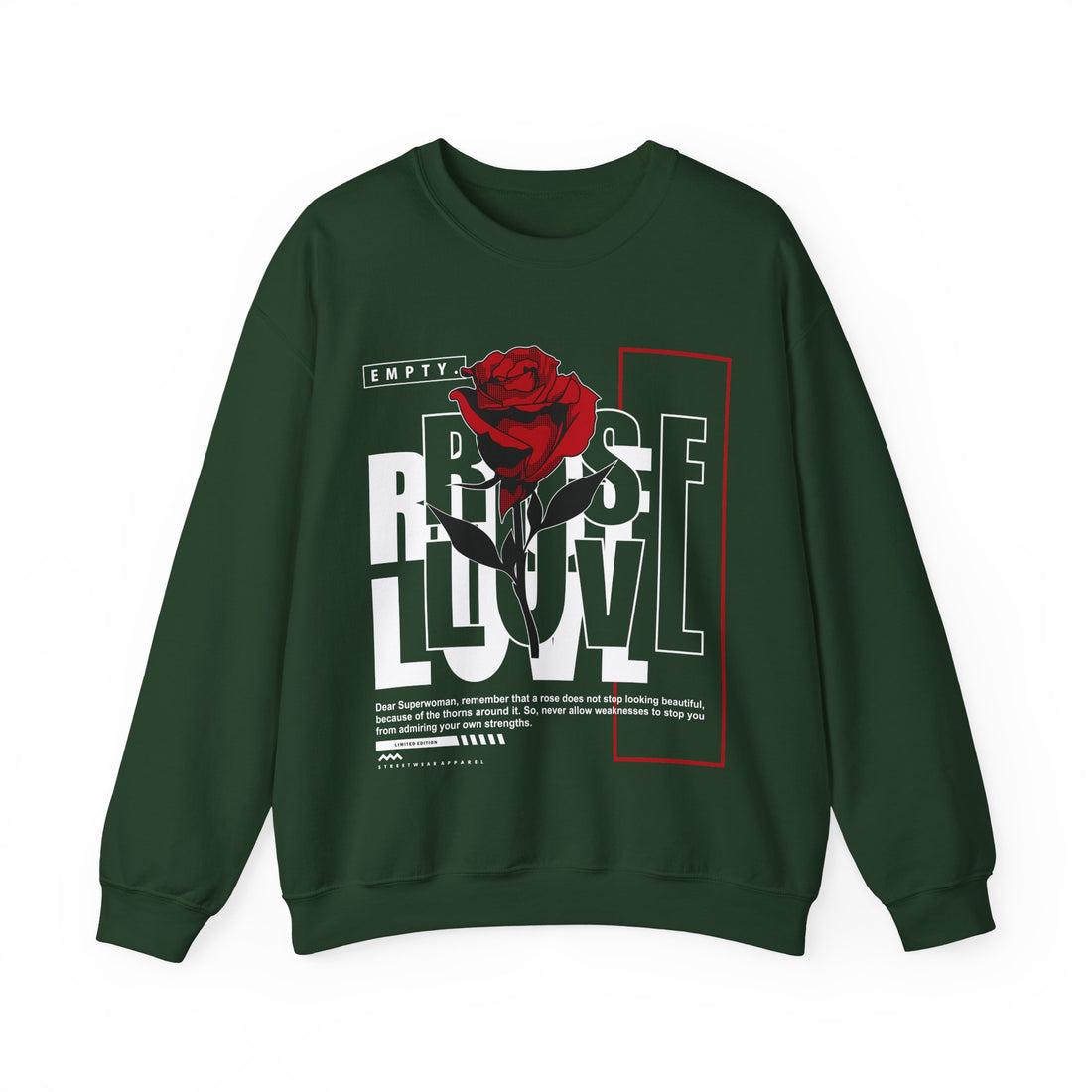Rose Love Sweatshirt - Graphic Sweatshirt from Tee Utopia