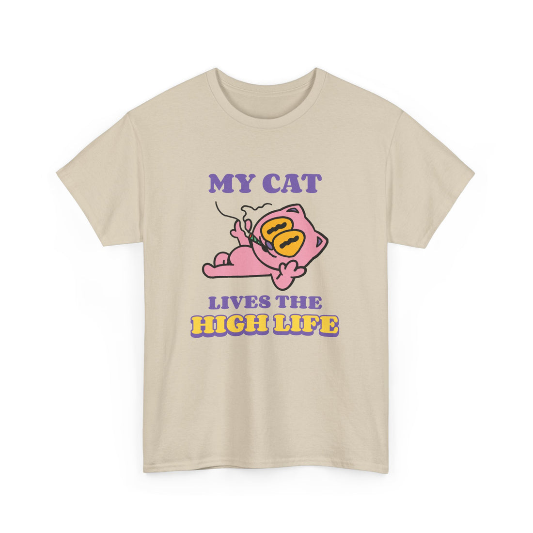 My Cat Lives The High Life T-Shirt - Graphic T-Shirt from Tee Utopia