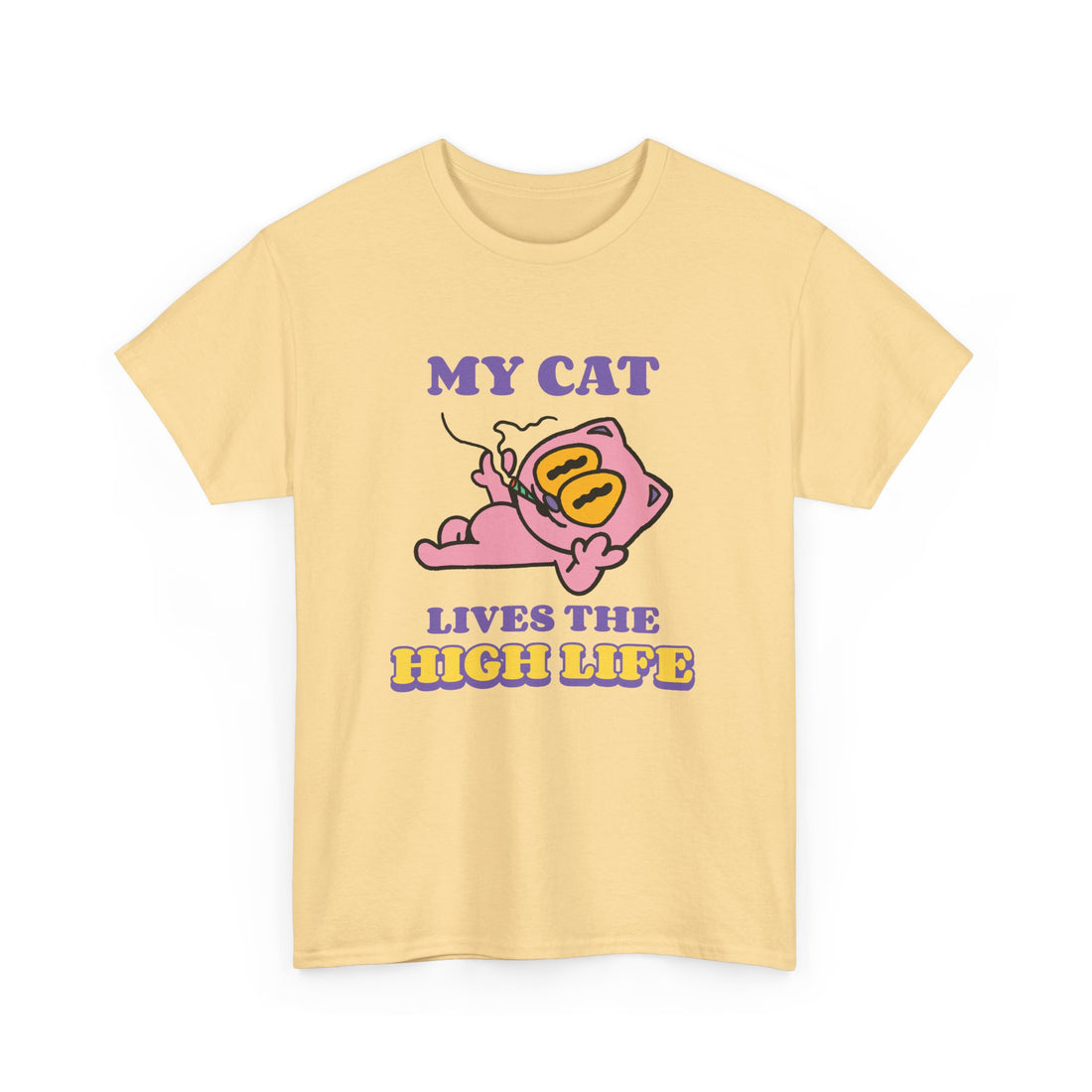 My Cat Lives The High Life T-Shirt - Graphic T-Shirt from Tee Utopia