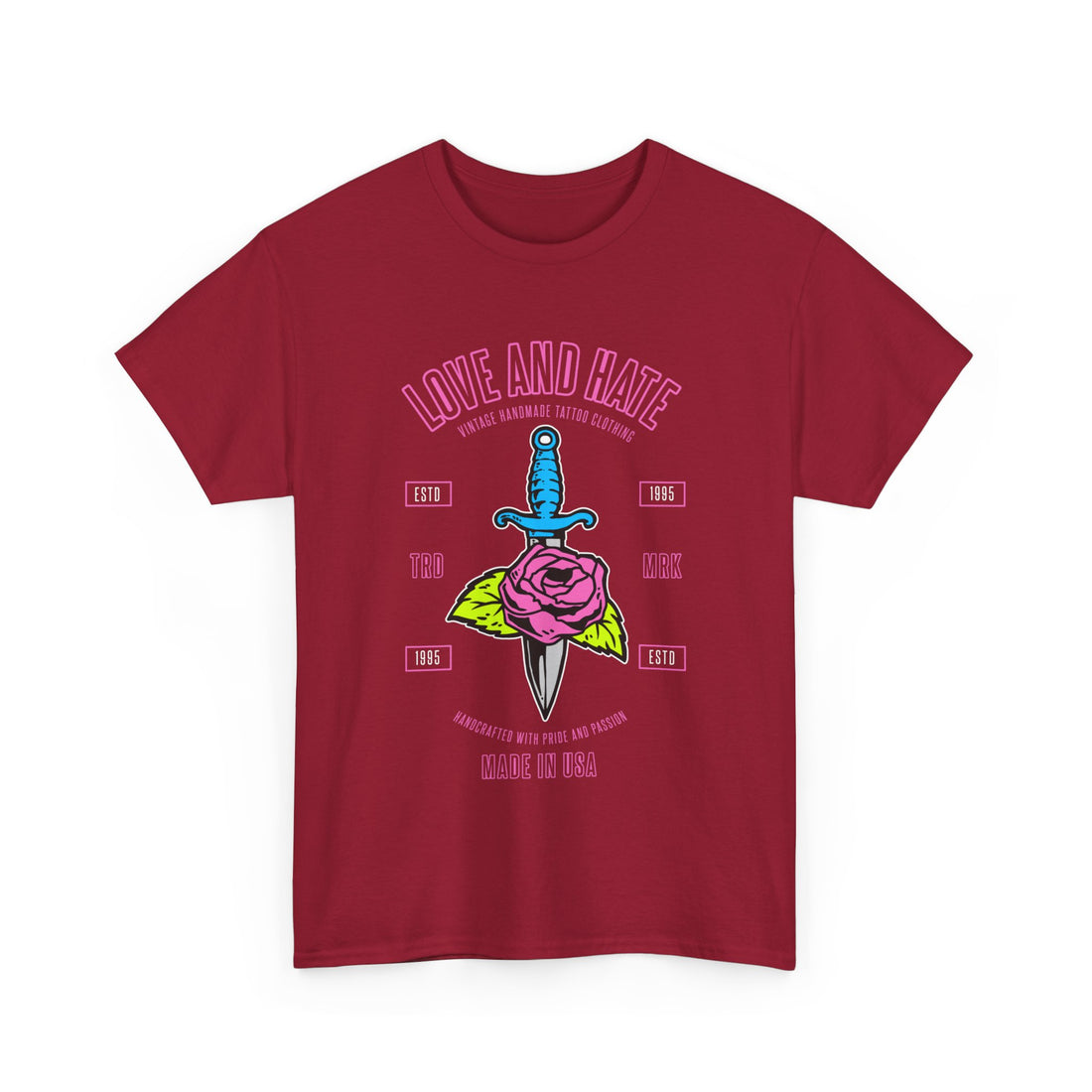 Love and Hate T-Shirt - Graphic T-Shirt from Tee Utopia