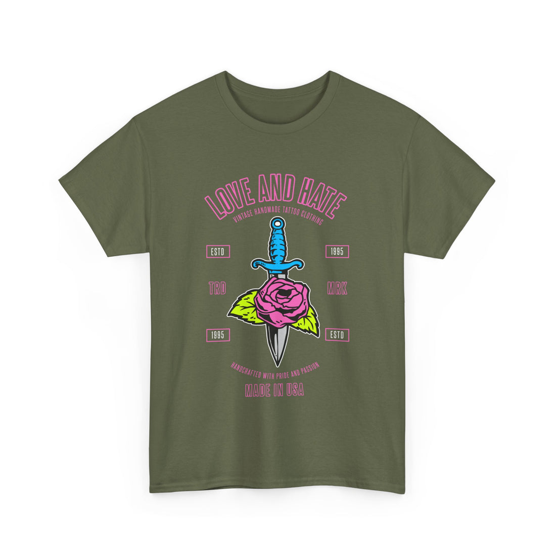 Love and Hate T-Shirt - Graphic T-Shirt from Tee Utopia