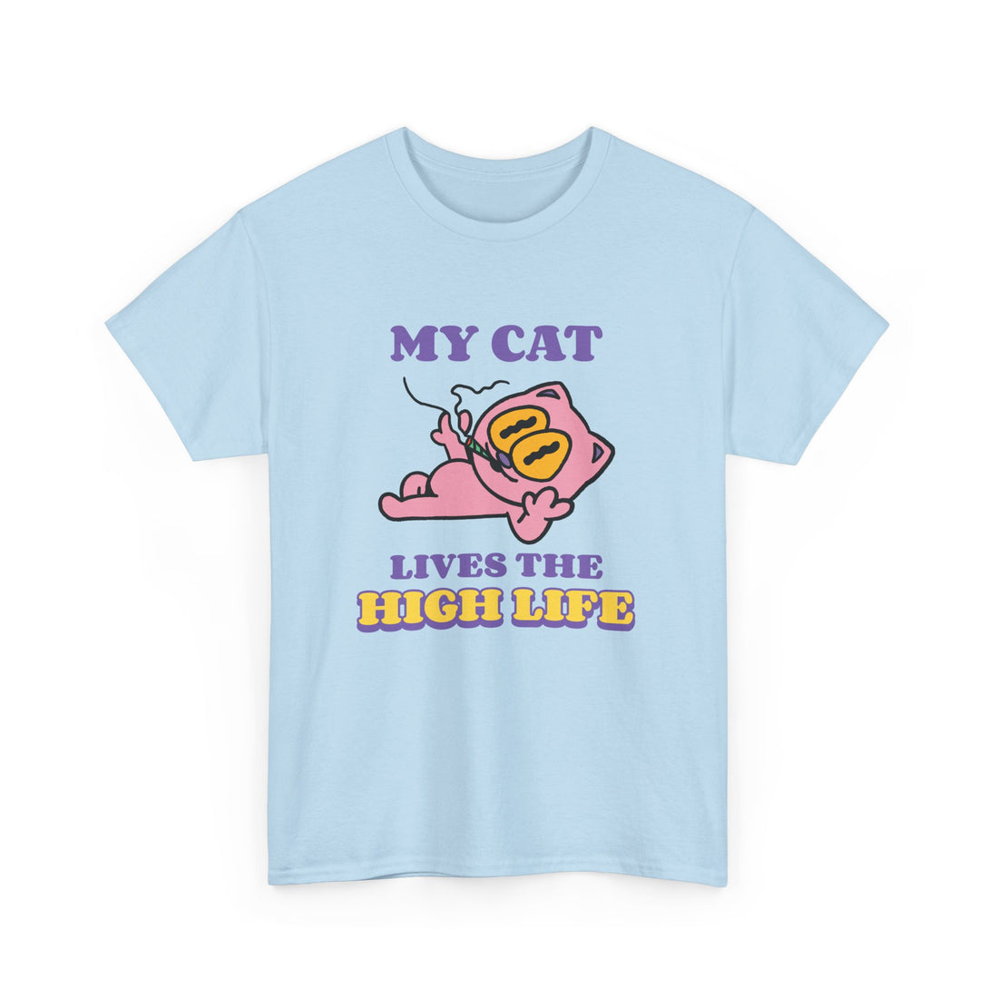 My Cat Lives The High Life T-Shirt - Graphic T-Shirt from Tee Utopia