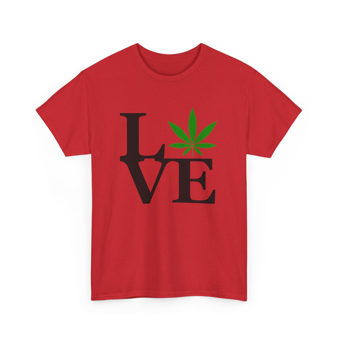 Love Cannabis Leaf T-Shirt - Graphic T-Shirt from Tee Utopia