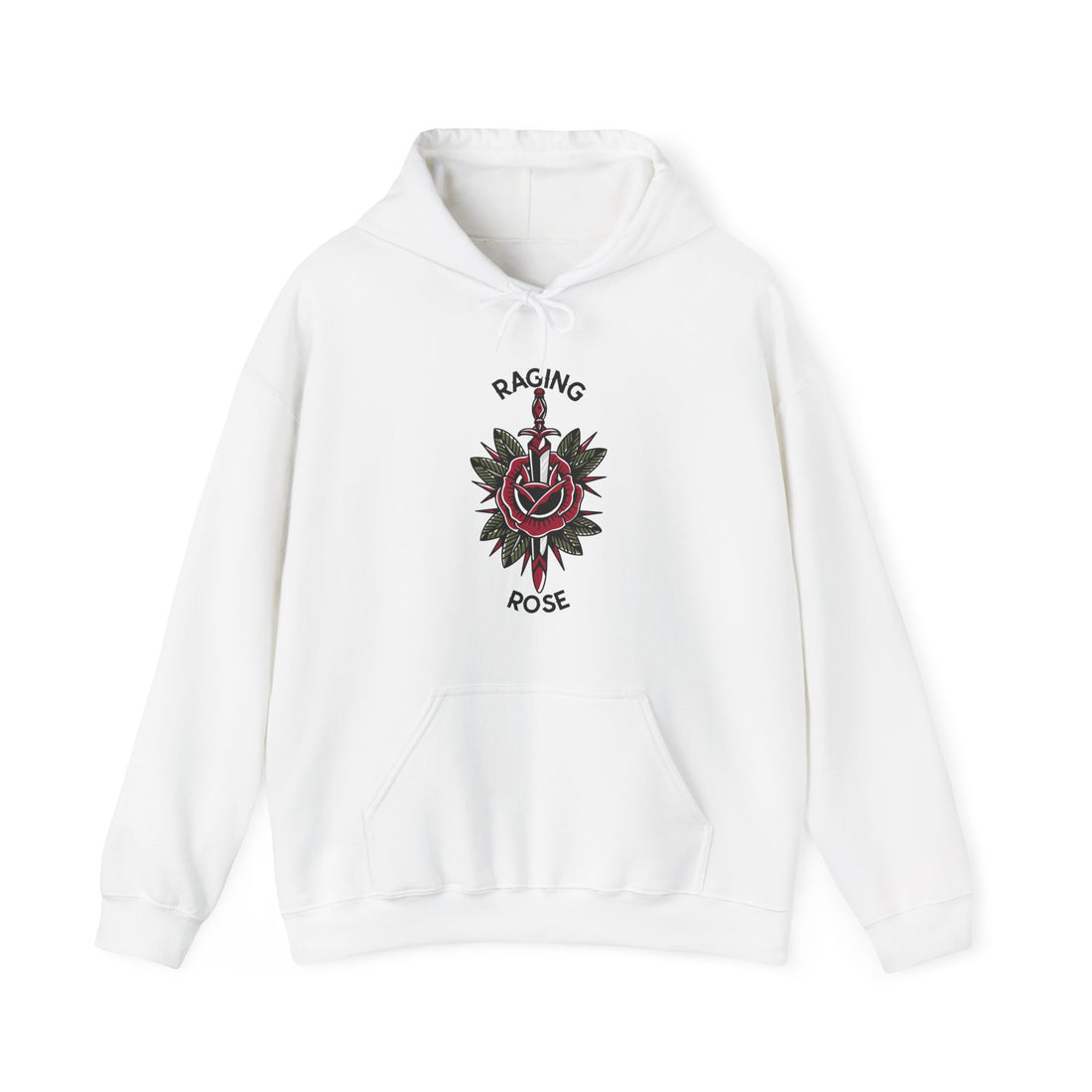 Raging Rose Hoodie - Graphic Hoodie from Tee Utopia