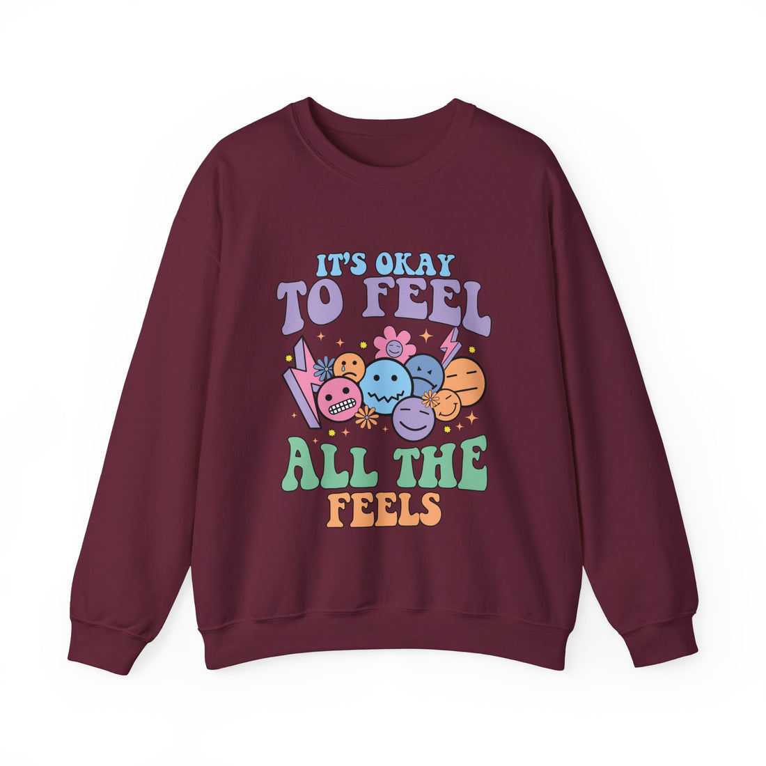 It's Okay To Feel Sweatshirt - Graphic Sweatshirt from Tee Utopia