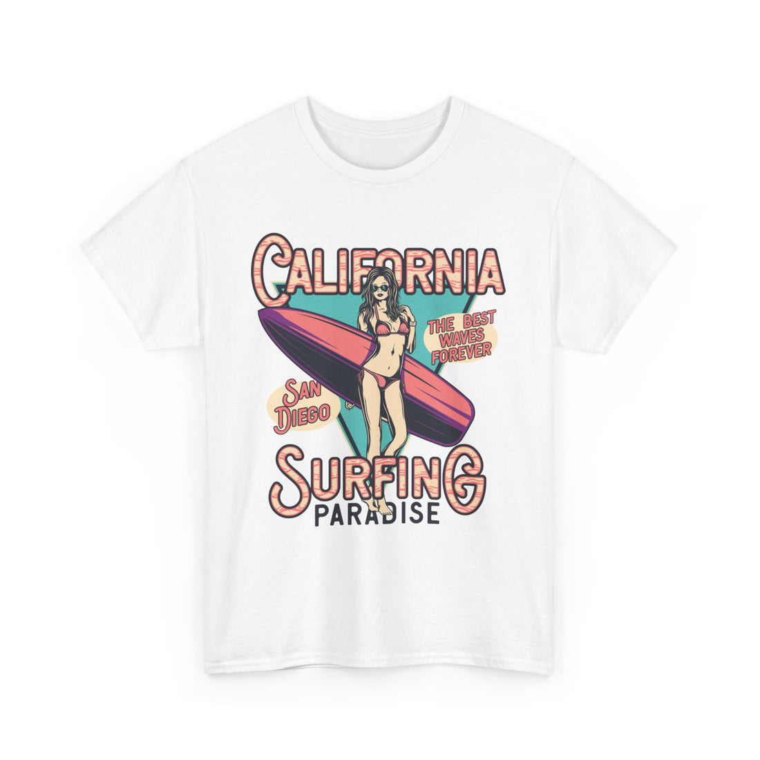 California Surfing Paradise T-Shirt - Graphic T-Shirt from Tee Utopia