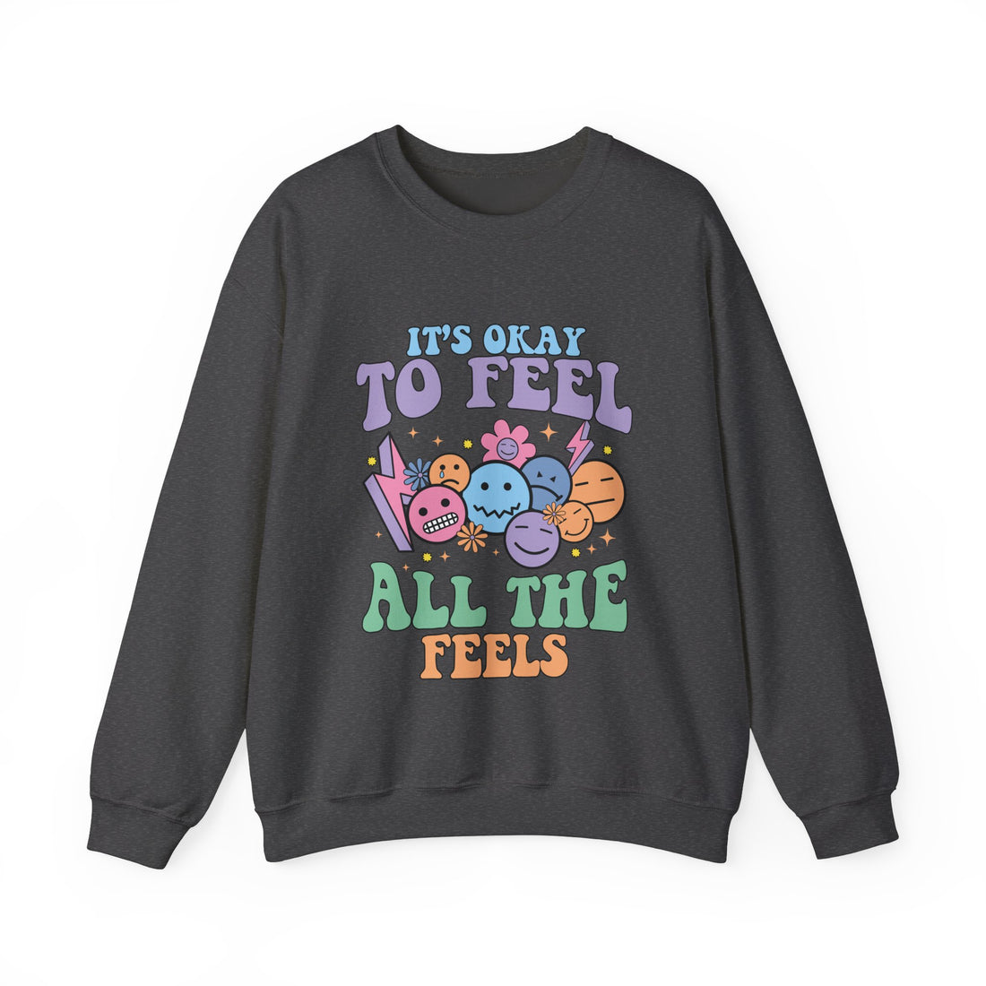 It's Okay To Feel Sweatshirt - Graphic Sweatshirt from Tee Utopia