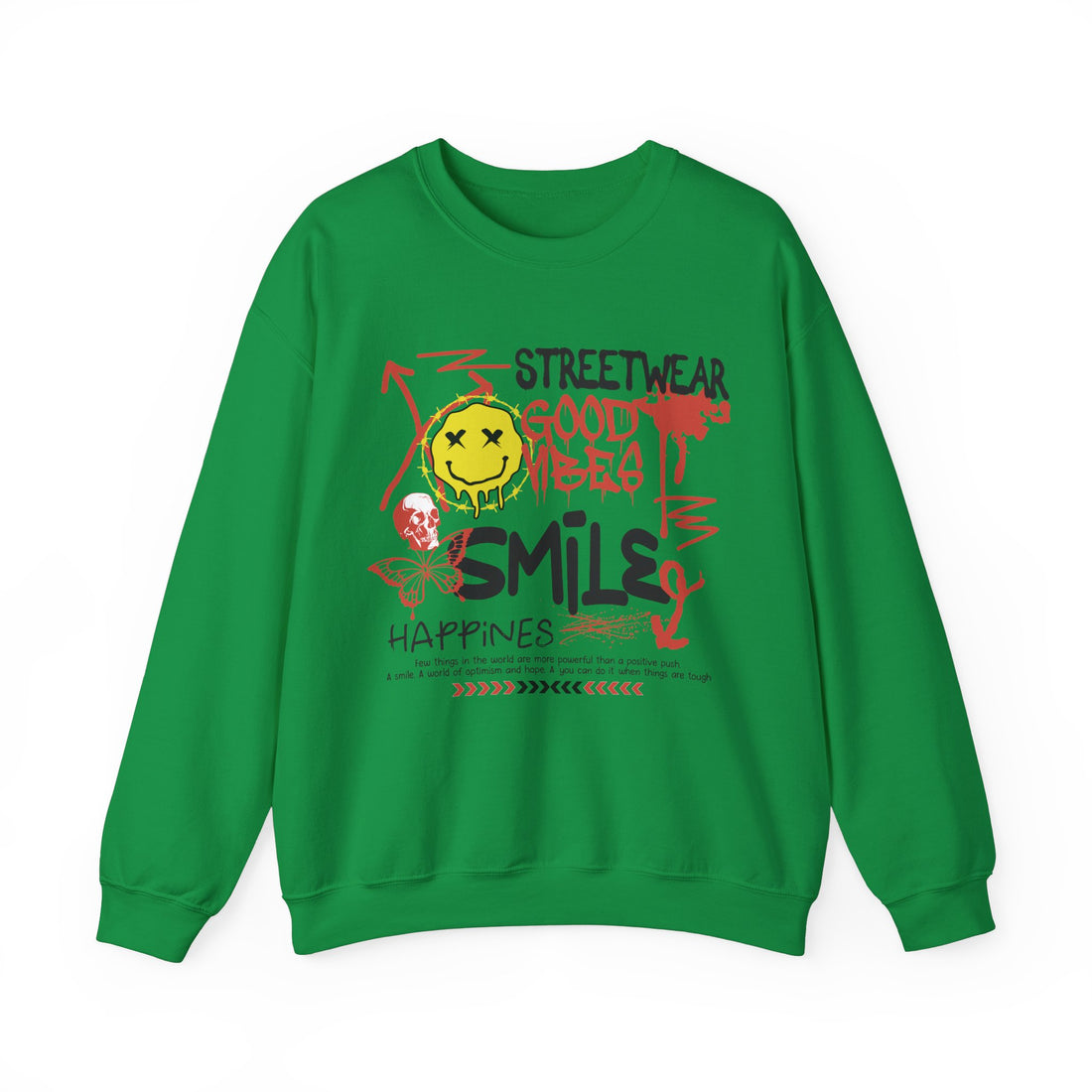 Smile Good Vibes Sweatshirt - Graphic Sweatshirt from Tee Utopia