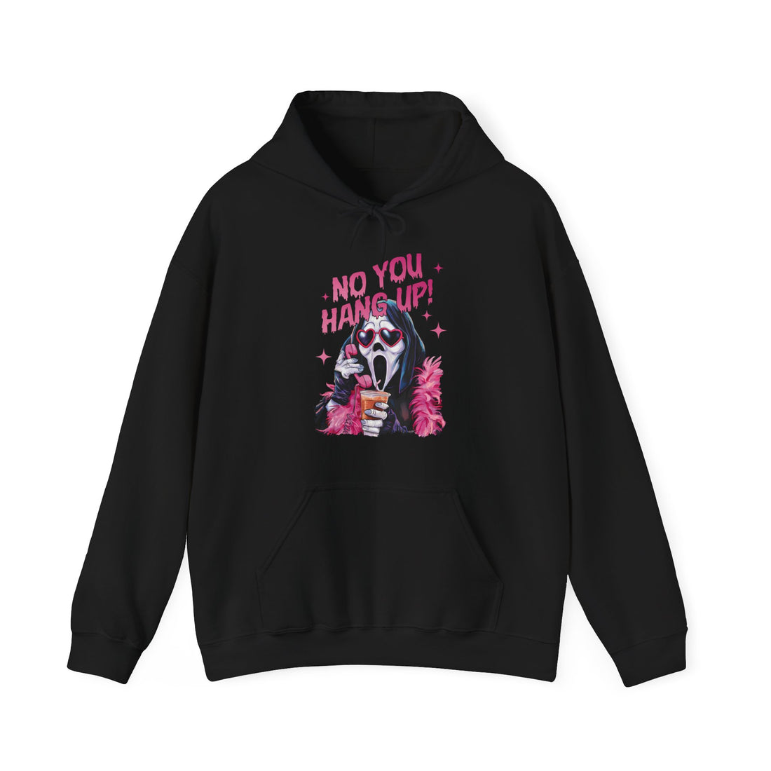 No You Hang Up Scream Phone Call Hoodie - Graphic Hoodie from Tee Utopia