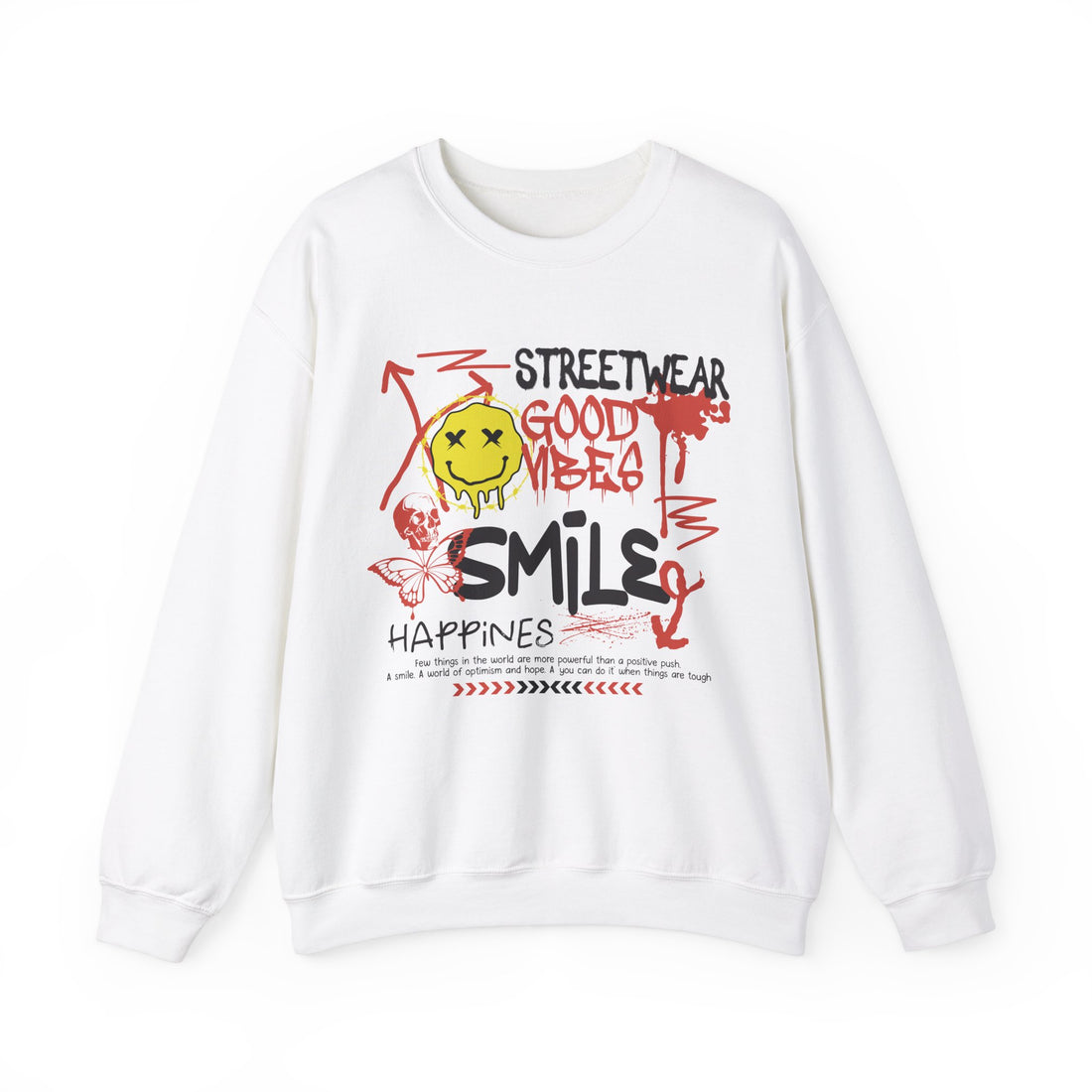 Smile Good Vibes Sweatshirt - Graphic Sweatshirt from Tee Utopia