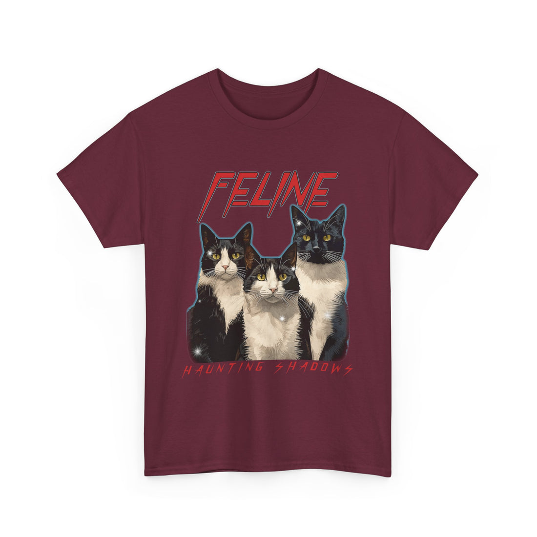 Feline Haunting Shadows T-Shirt - Graphic T-Shirt from Tee Utopia