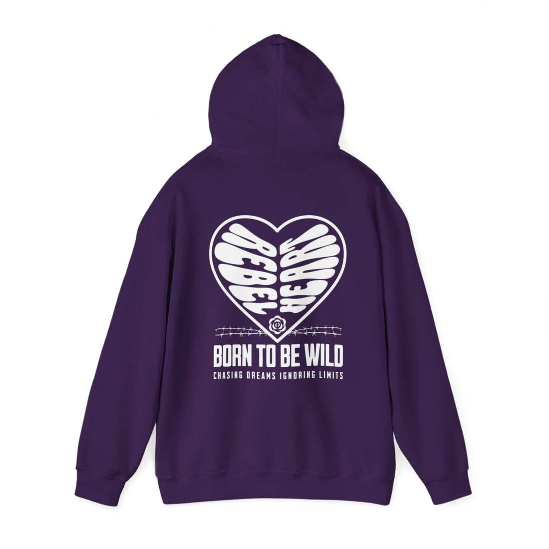 Rebel Heart Front and Back Hoodie - Graphic Hoodie from Tee Utopia