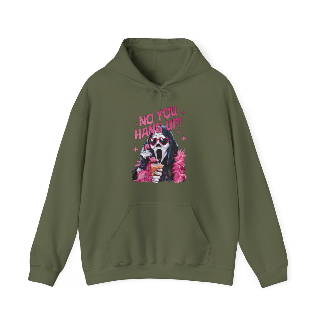 No You Hang Up Scream Phone Call Hoodie - Graphic Hoodie from Tee Utopia