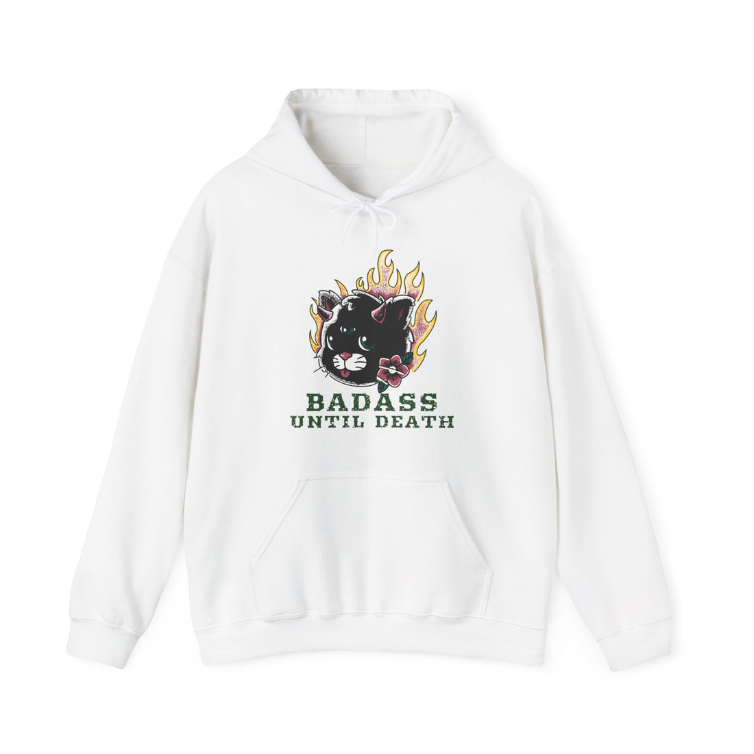 Badass Until Death Hoodie - Graphic Hoodie from Tee Utopia