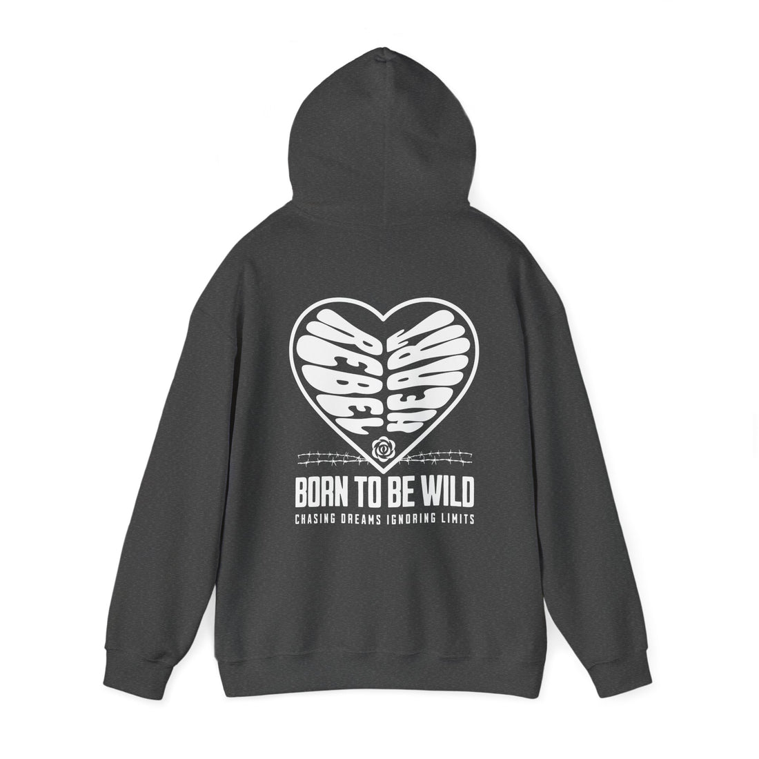 Rebel Heart Front and Back Hoodie - Graphic Hoodie from Tee Utopia