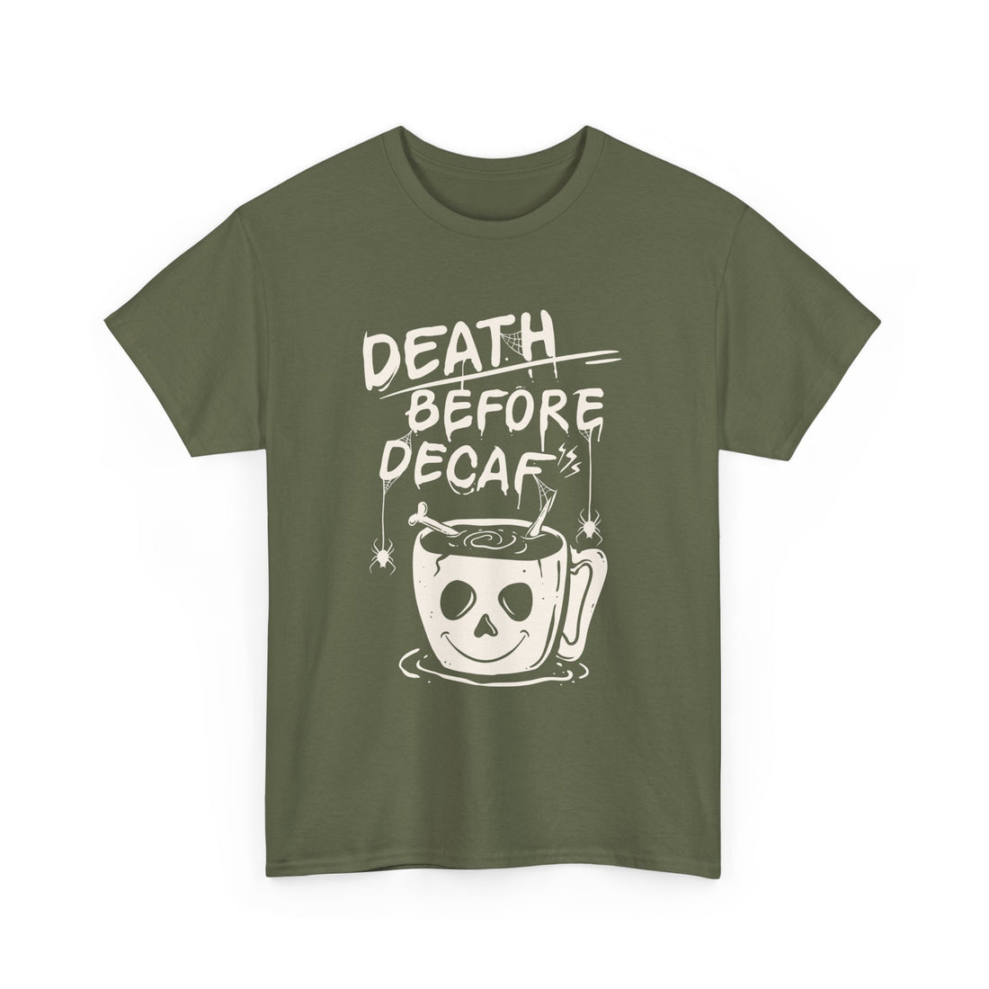 Death Before Decaf T-Shirt - Graphic T-Shirt from Tee Utopia