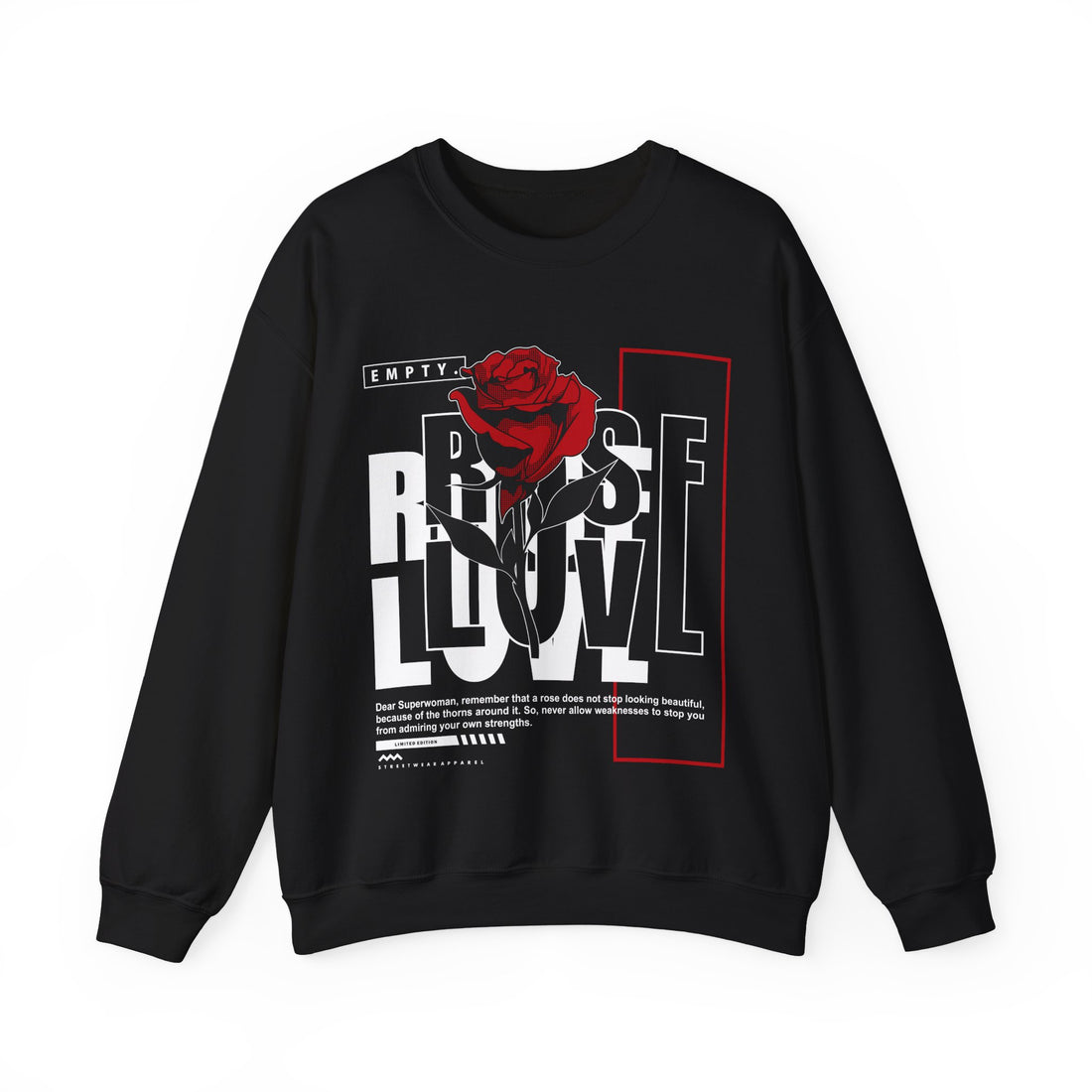 Rose Love Sweatshirt - Graphic Sweatshirt from Tee Utopia