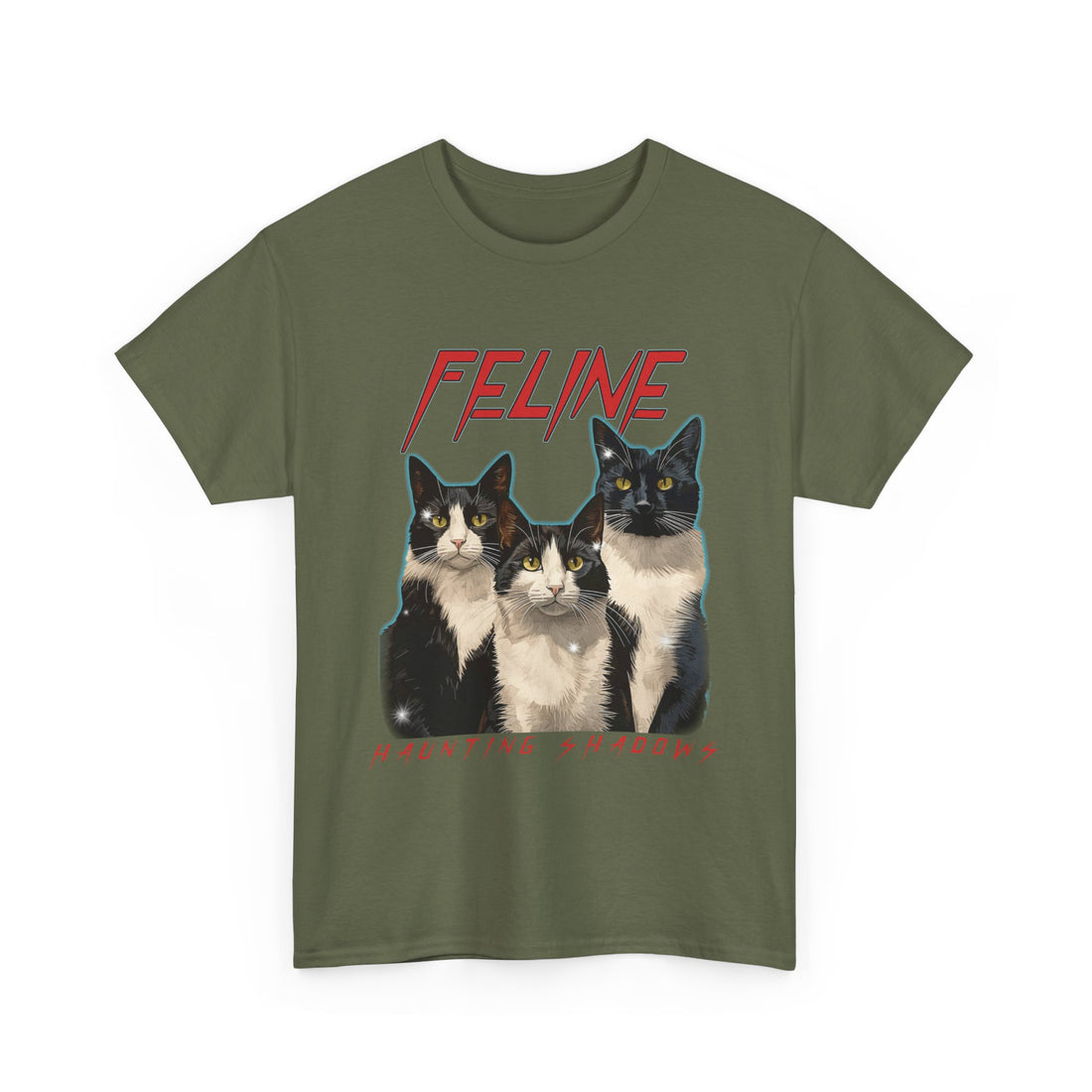 Feline Haunting Shadows T-Shirt - Graphic T-Shirt from Tee Utopia