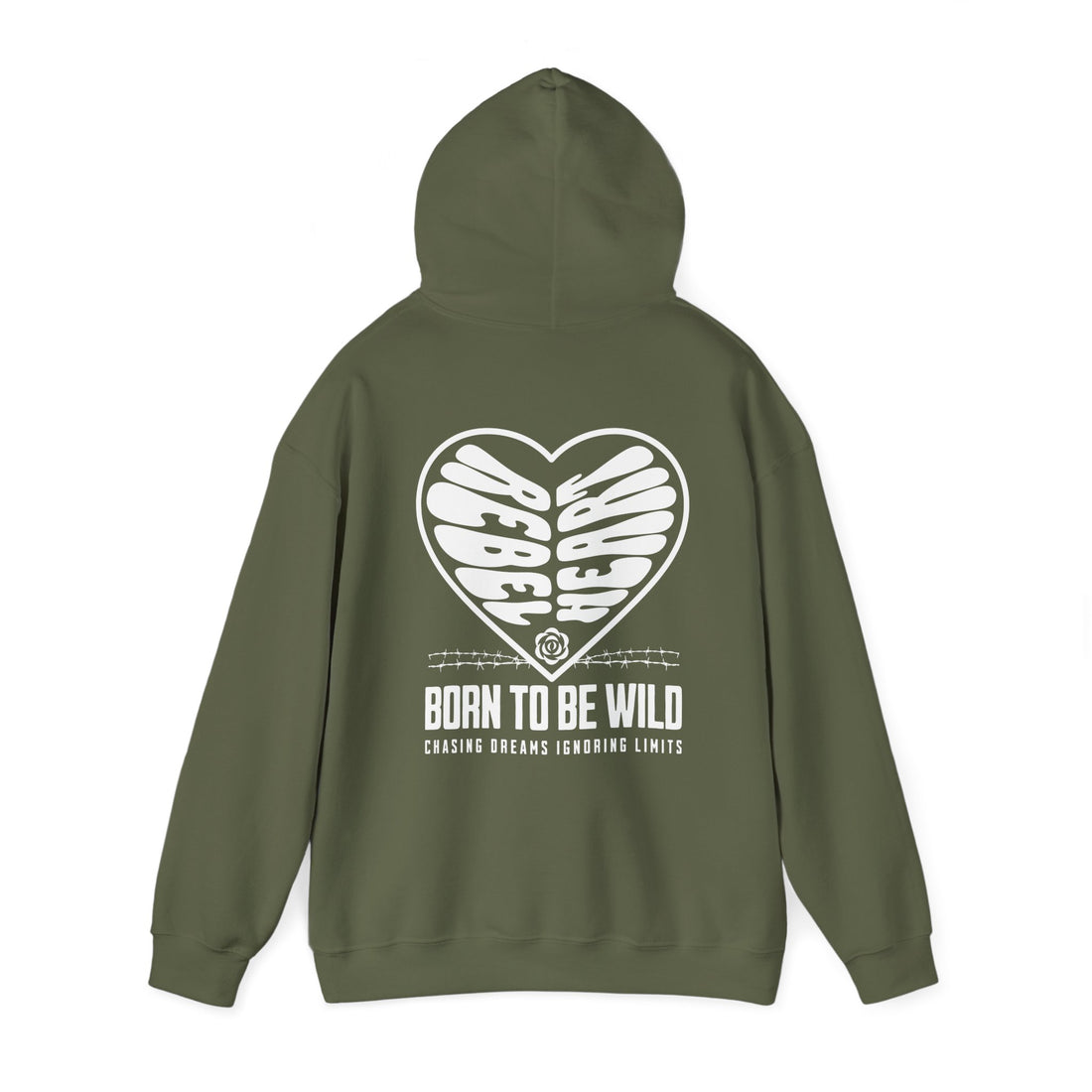 Rebel Heart Front and Back Hoodie - Graphic Hoodie from Tee Utopia