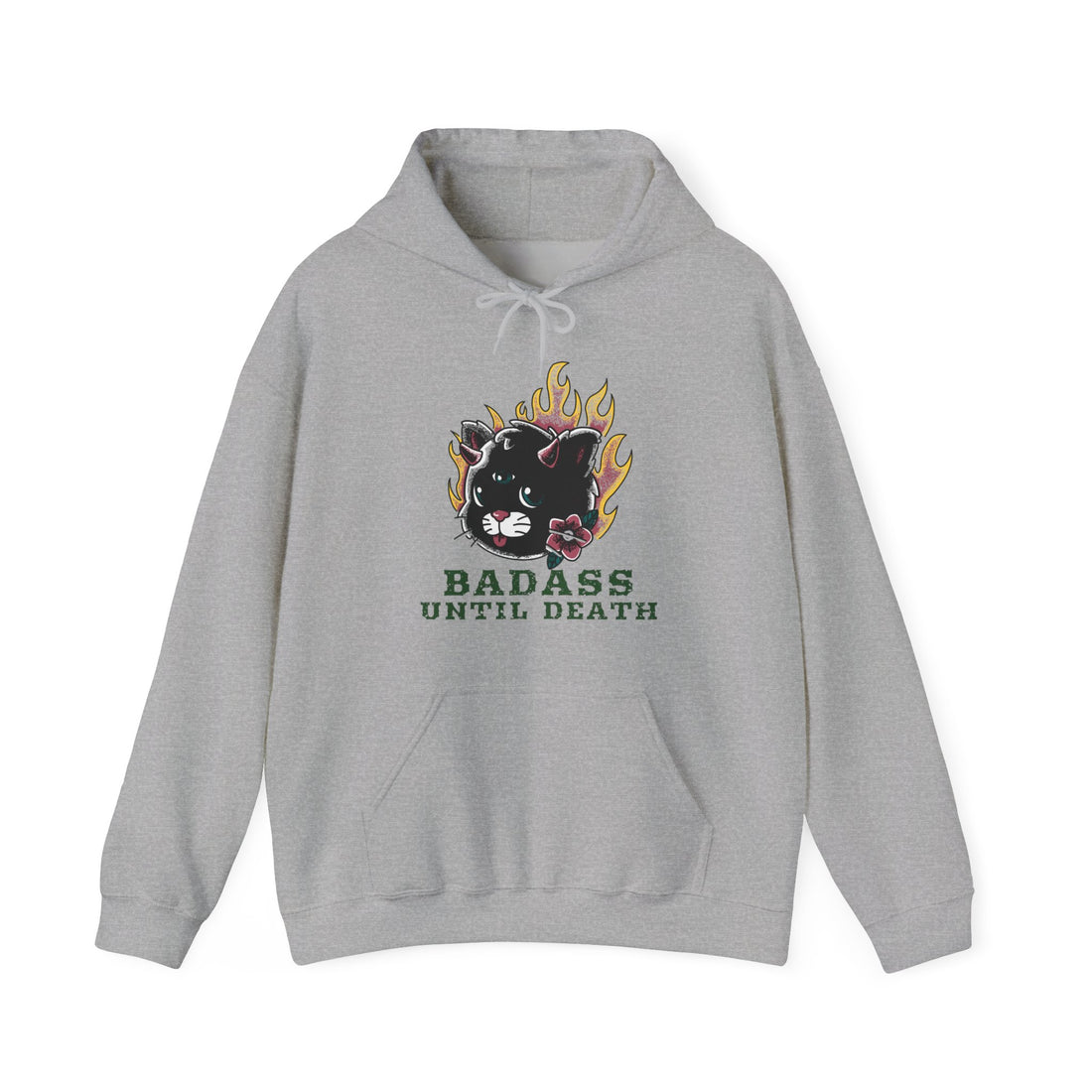 Badass Until Death Hoodie - Graphic Hoodie from Tee Utopia