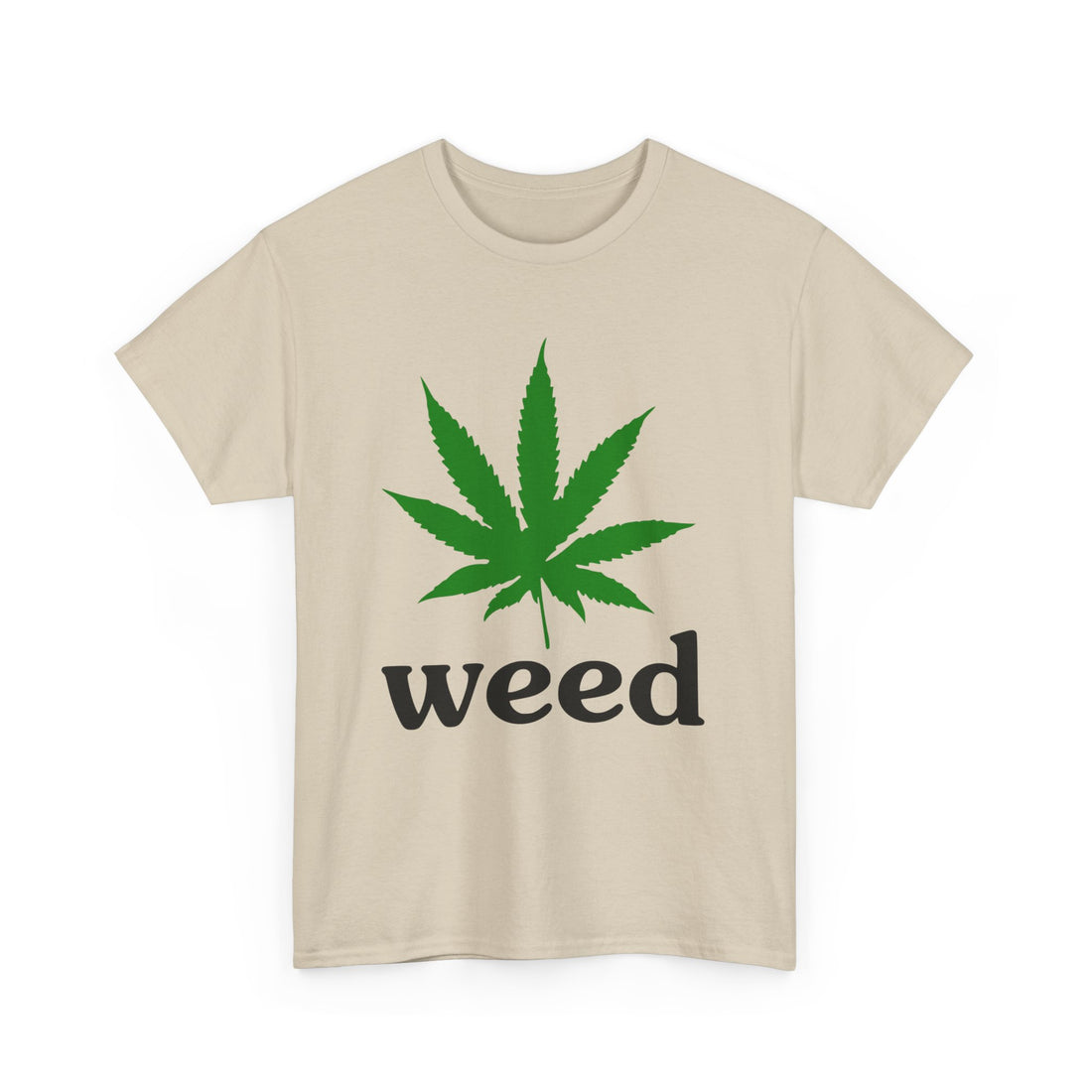 Weed Green Cannabis Leaf T-Shirt - Graphic T-Shirt from Tee Utopia