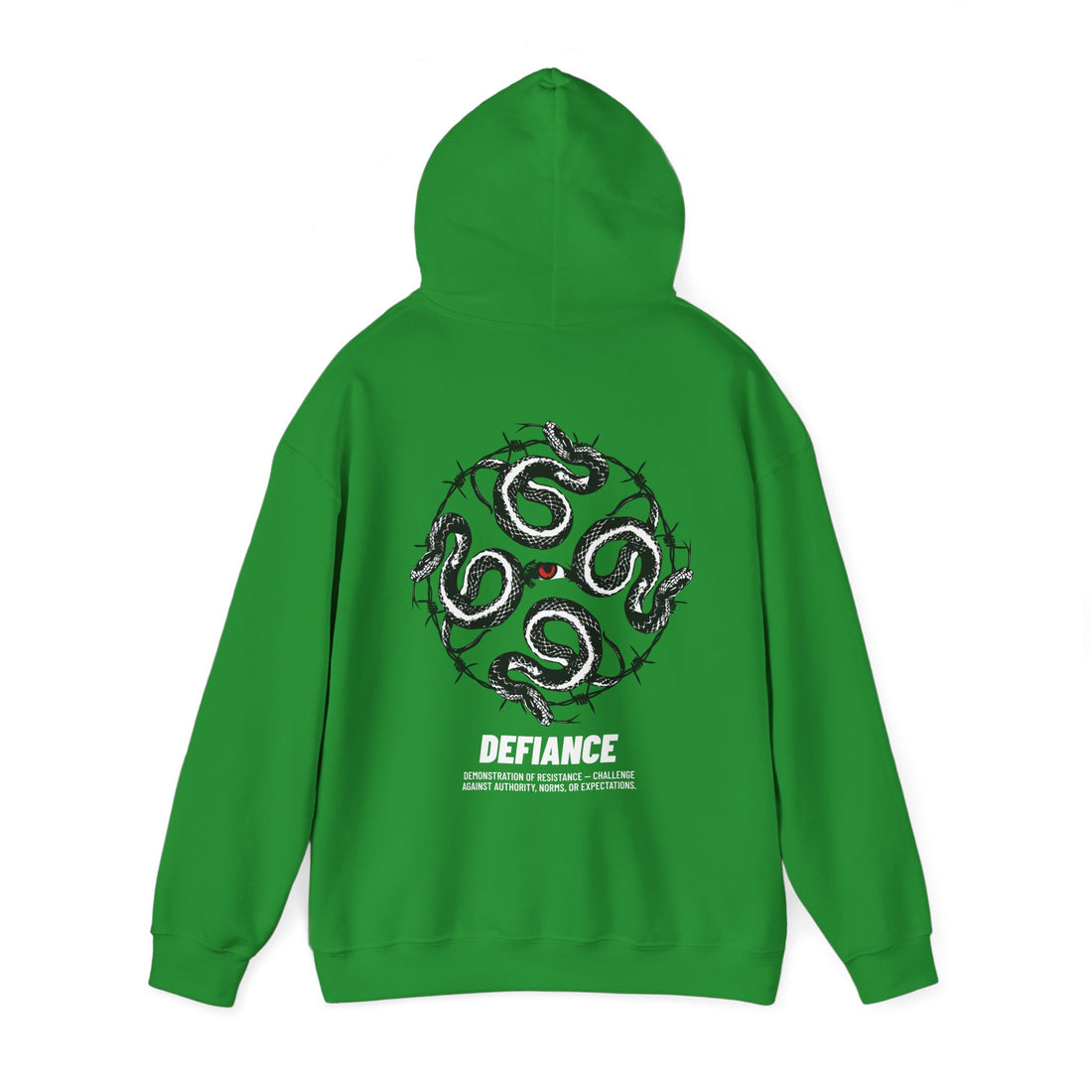 Defiance Front and Back Hoodie - Graphic Hoodie from Tee Utopia