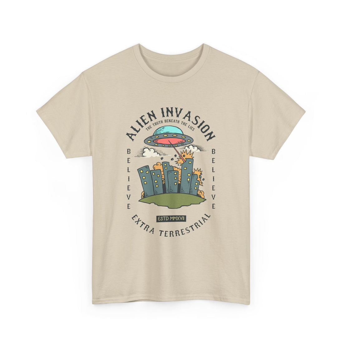 Alien Invasion Extra Terrestrial T-Shirt - Graphic T-Shirt from Tee Utopia