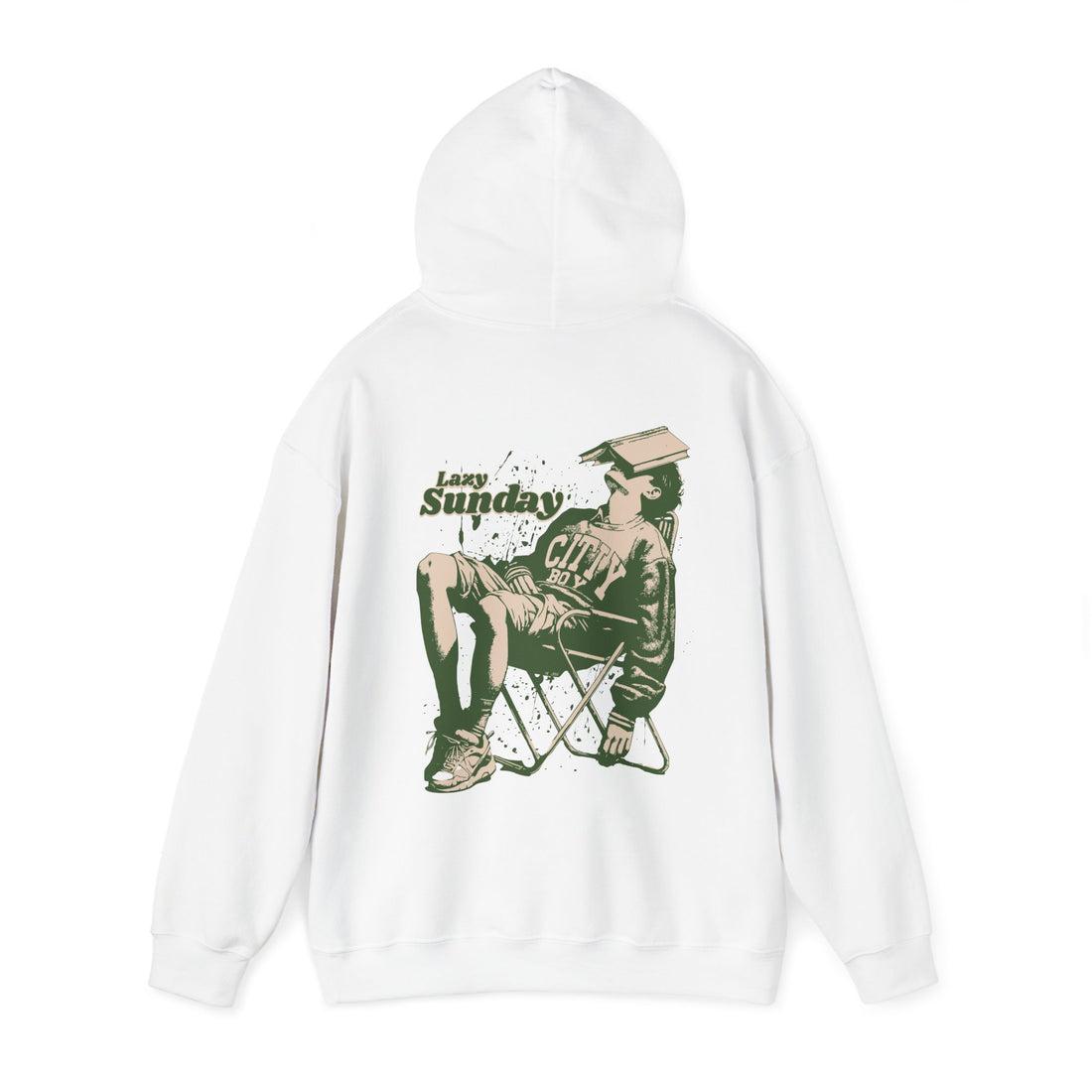 Lazy Sunday Front and Back Hoodie - Graphic Hoodie from Tee Utopia