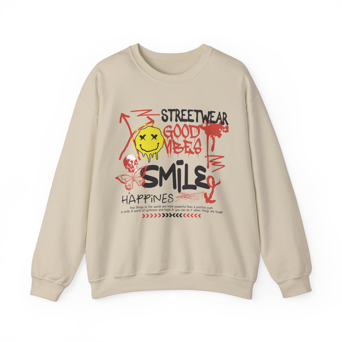 Smile Good Vibes Sweatshirt - Graphic Sweatshirt from Tee Utopia