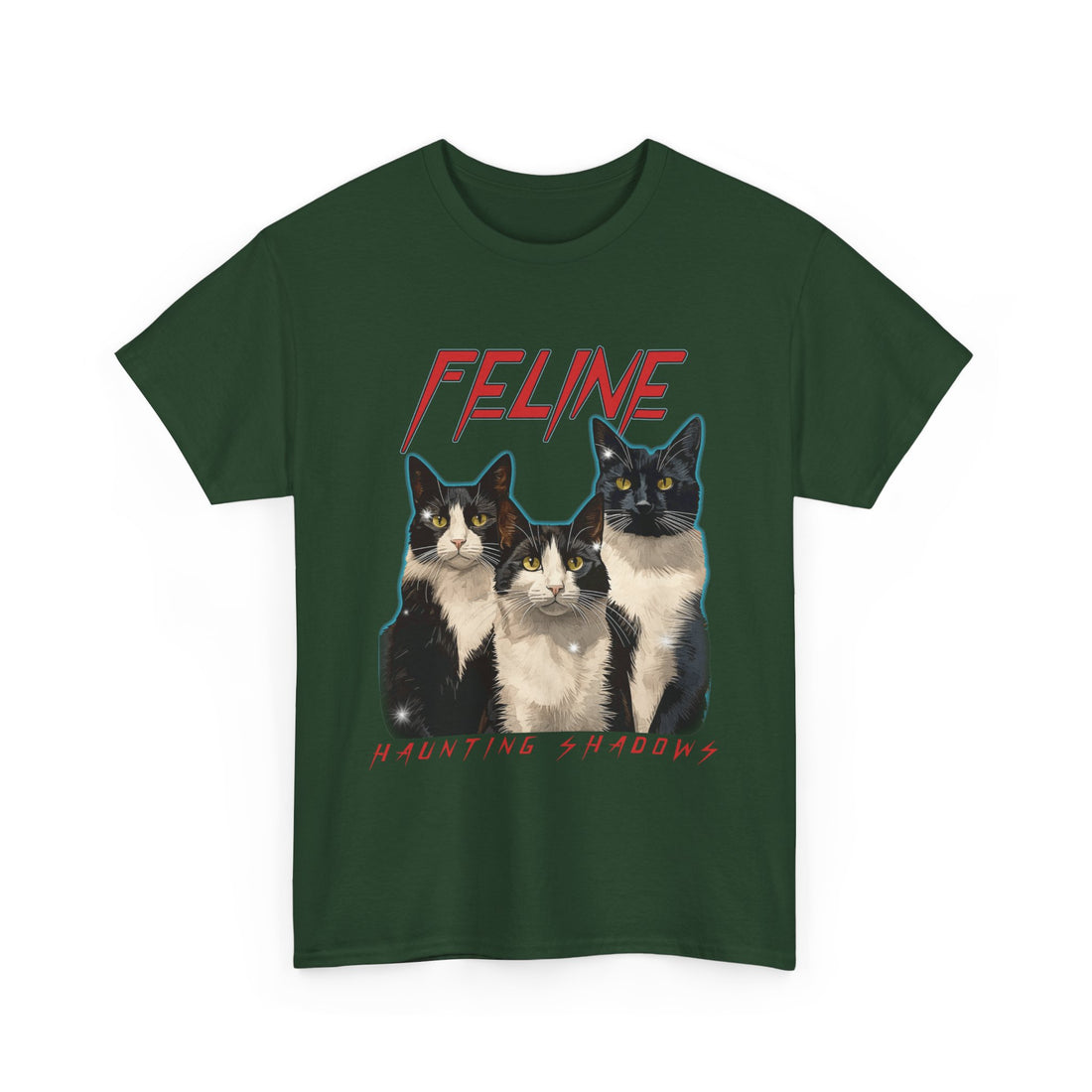 Feline Haunting Shadows T-Shirt - Graphic T-Shirt from Tee Utopia