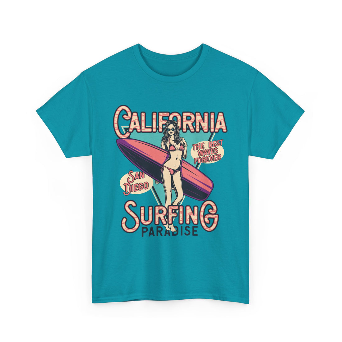 California Surfing Paradise T-Shirt - Graphic T-Shirt from Tee Utopia