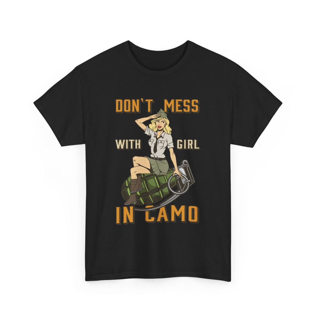 Don't Mess With a Girl in Camo T-Shirt - Graphic T-Shirt from Tee Utopia