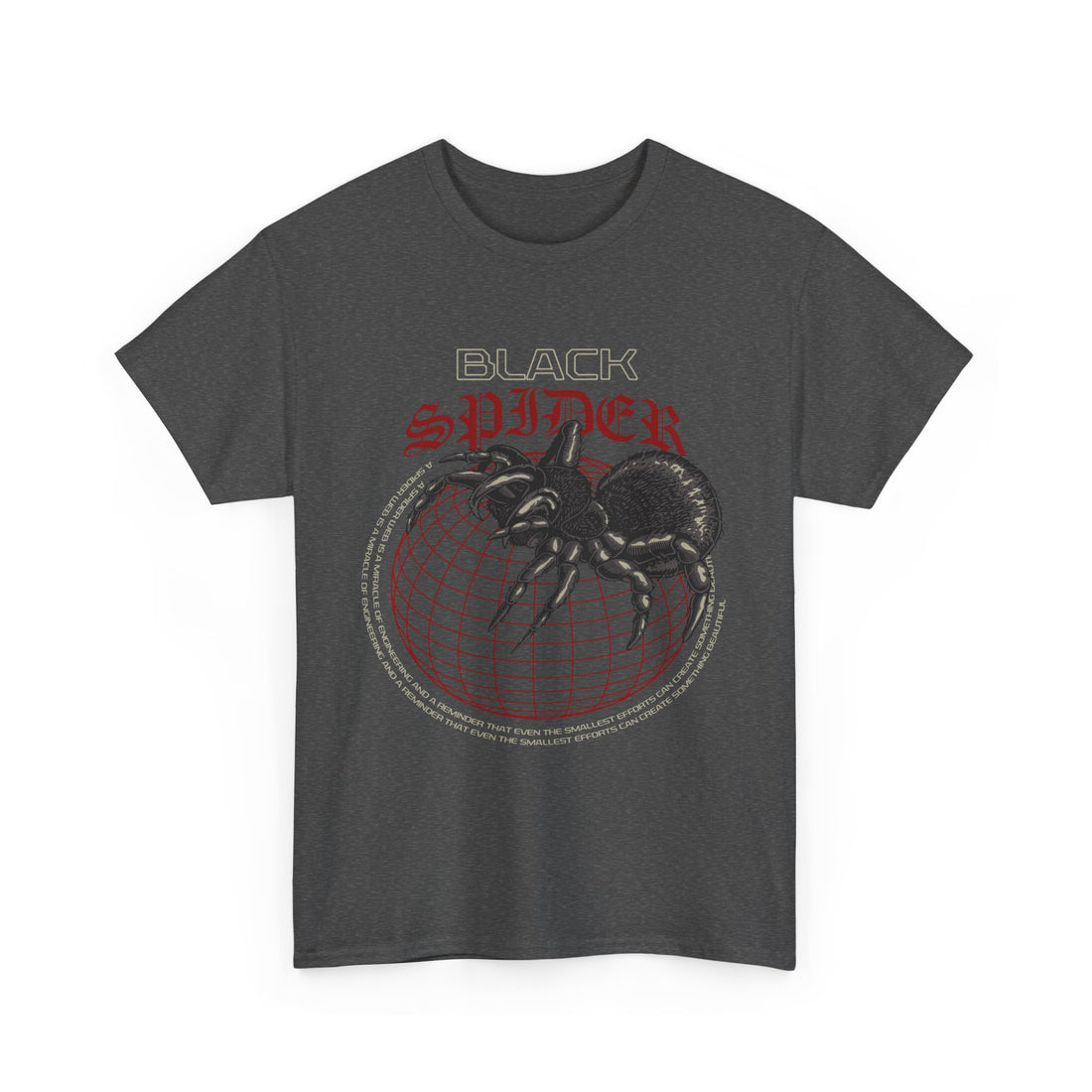 Black Spider T-Shirt - Graphic T-Shirt from Tee Utopia