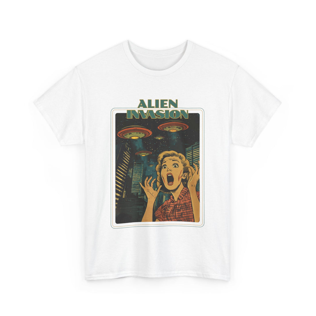 Alien Invasion City Attack T-Shirt - Graphic T-Shirt from Tee Utopia