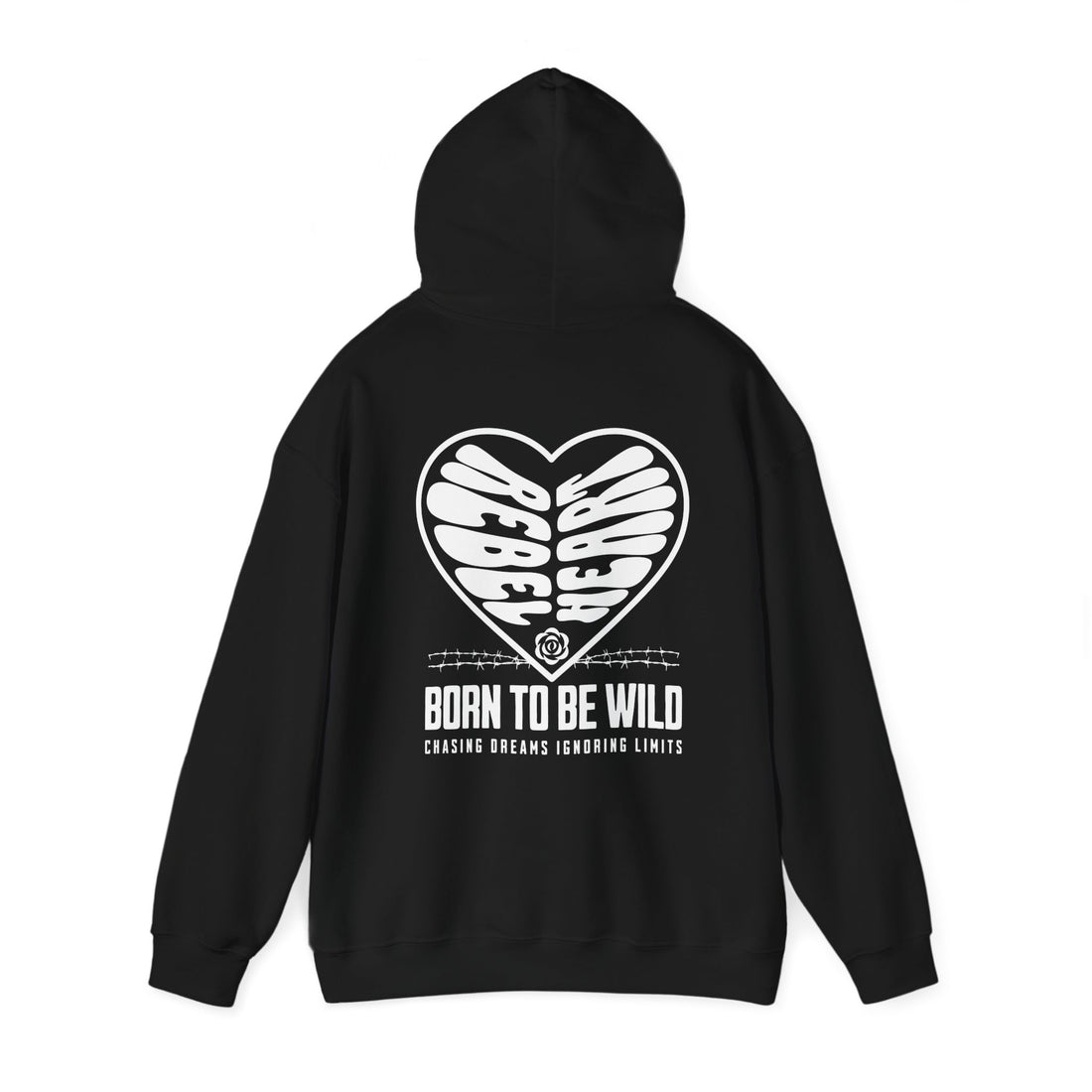 Rebel Heart Front and Back Hoodie - Graphic Hoodie from Tee Utopia