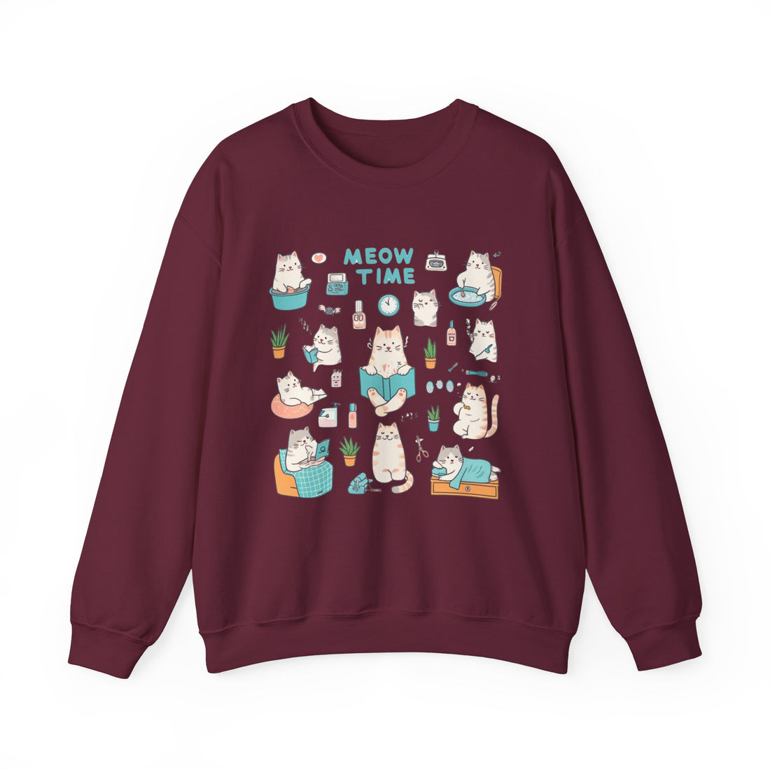 Meow Time Sweatshirt - Graphic Sweatshirt from Tee Utopia