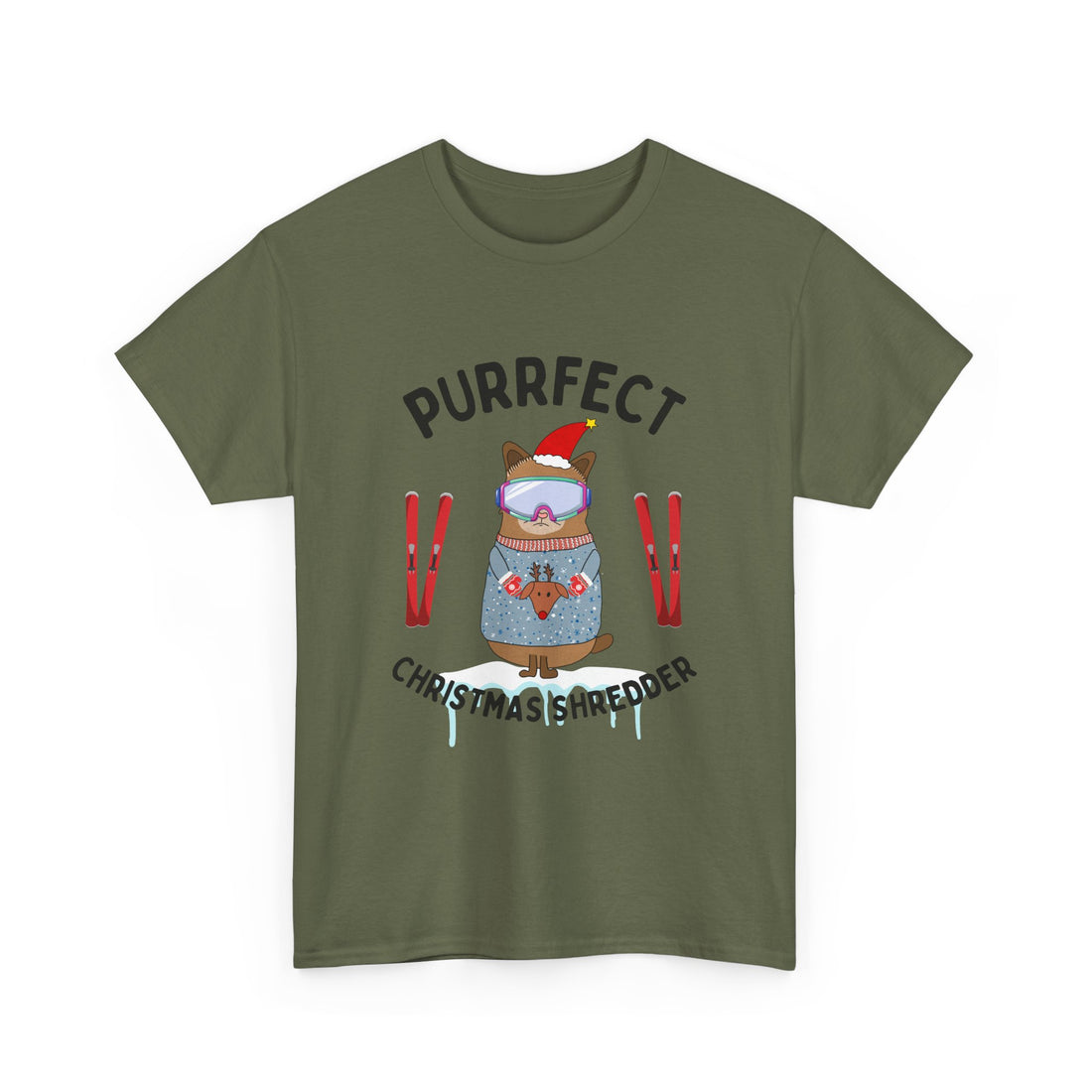 Purrfect Christmas Shredder T-Shirt - Graphic T-Shirt from Tee Utopia