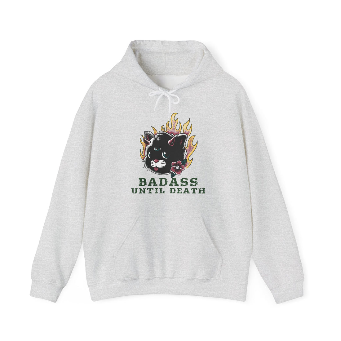Badass Until Death Hoodie - Graphic Hoodie from Tee Utopia