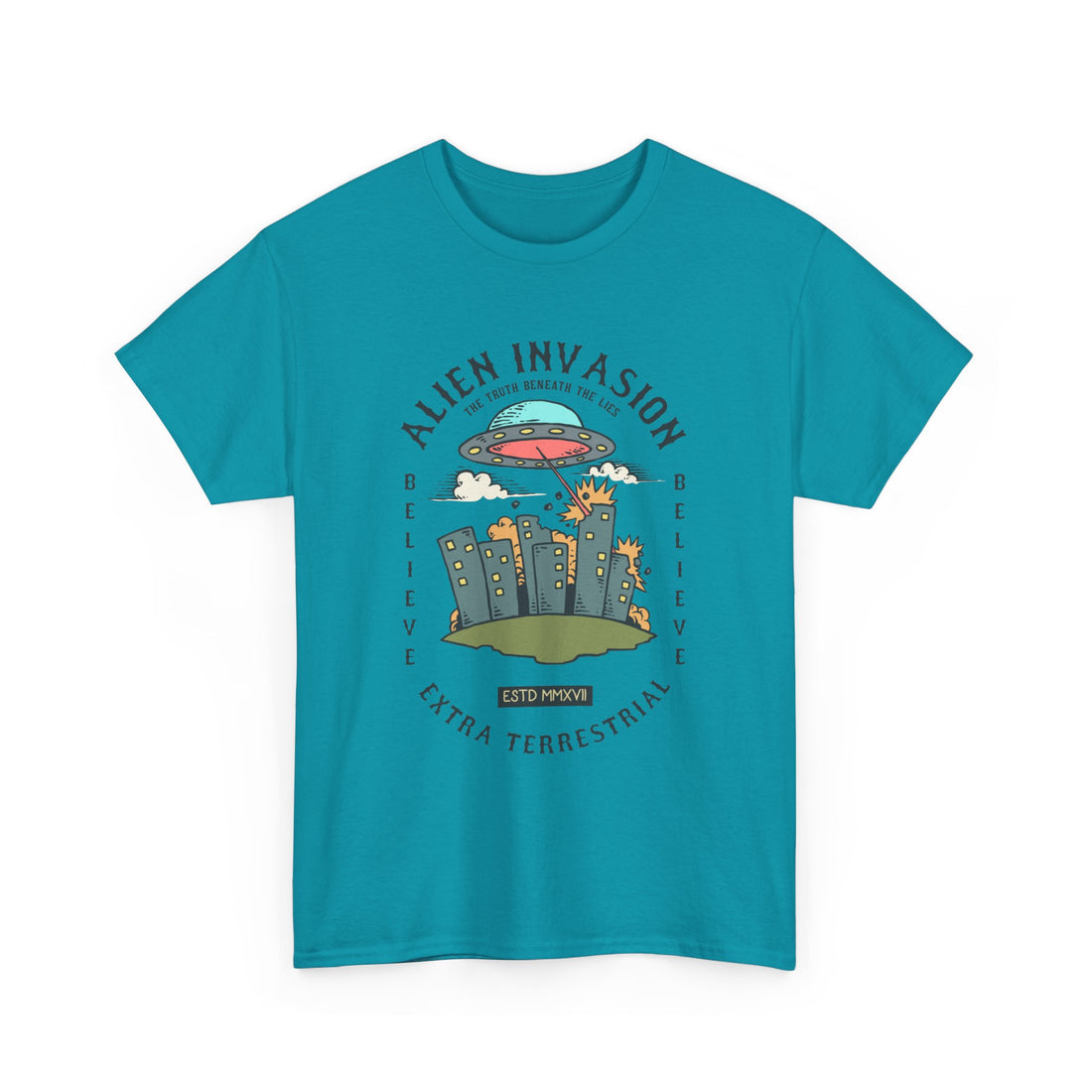 Alien Invasion Extra Terrestrial T-Shirt - Graphic T-Shirt from Tee Utopia