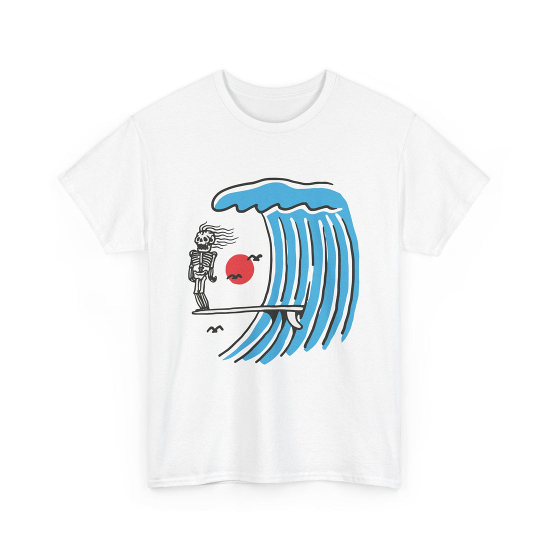 Skeleton Surfer T-Shirt - Graphic T-Shirt from Tee Utopia